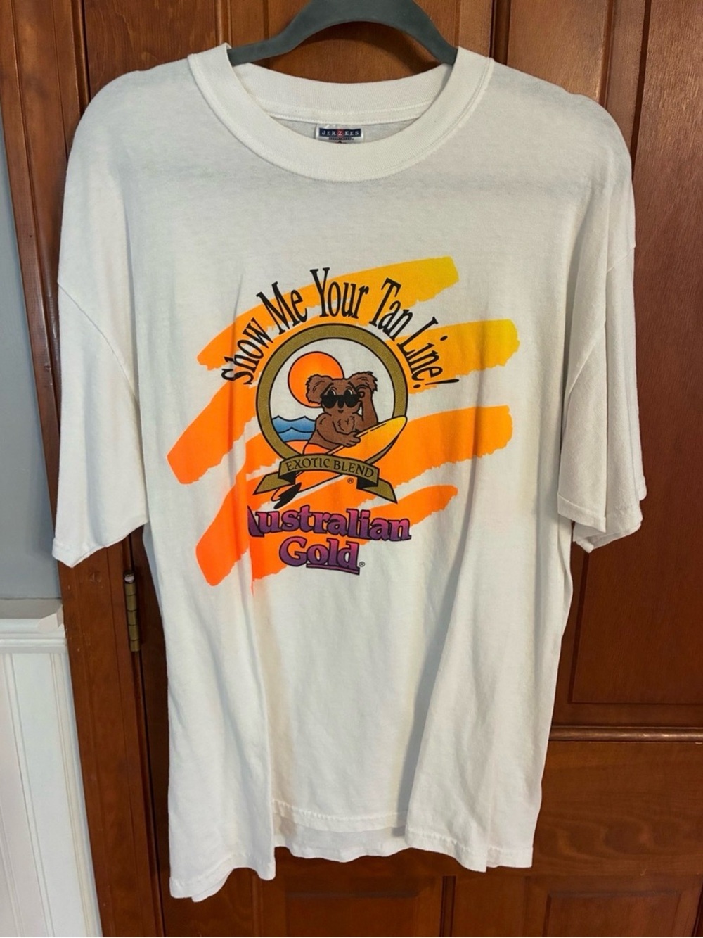 Vintage 90s Australian Gold Koala Tan Line Graphic T Shirt XL Jerzees